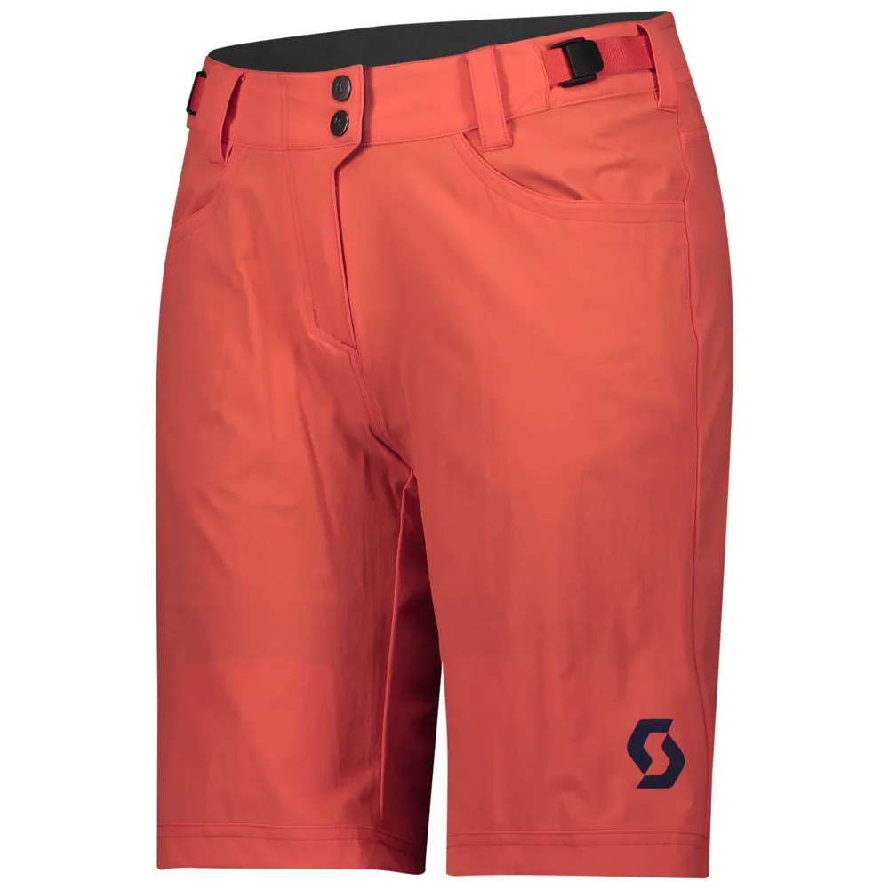 Scott Trail Flow Womens Shorts with Pad - Flame Red