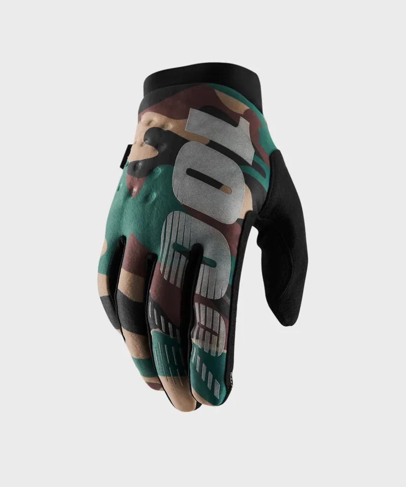 100 Percent Brisker Cold Weather MTB Glove - Camo Black 