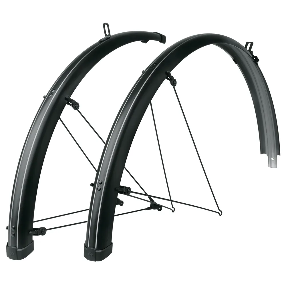 SKS Bluemels Stripes 28-inch Road Mudguard Set - Black Grey