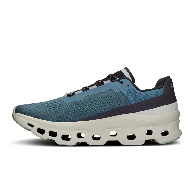 On Cloudmonster Mens Road Running Shoes - Dust Vapor-3