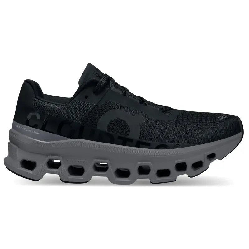 On Cloudmonster Womens Road Running Shoes - Black Magnet