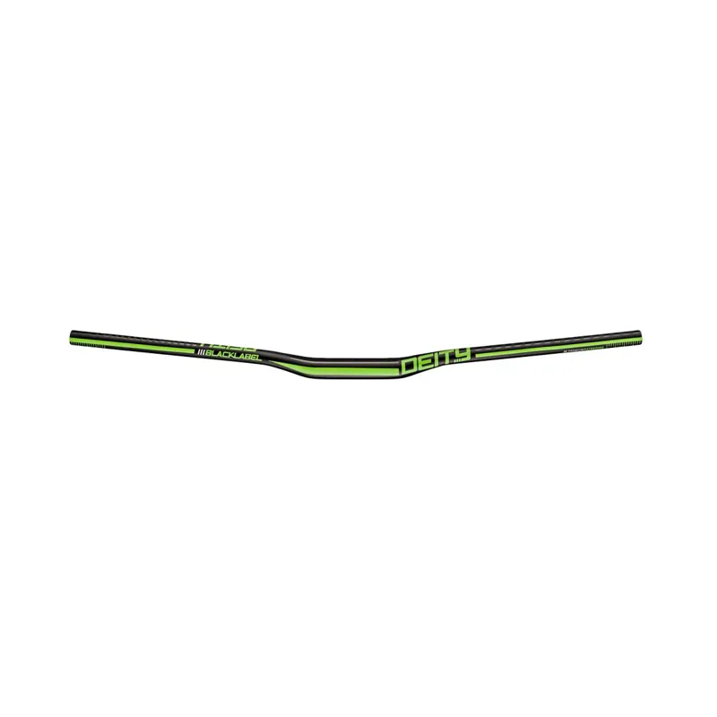 Deity Blacklabel Aluminium Handlebar 31.8mm Bore 15mm Rise: Black/GREEN 800mm