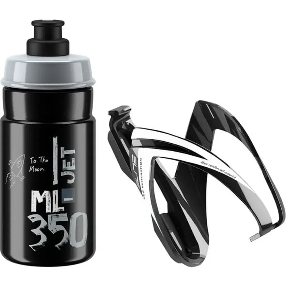 Elite Ceo Jet Youth 350ml Bottle + Cage Kit - Black