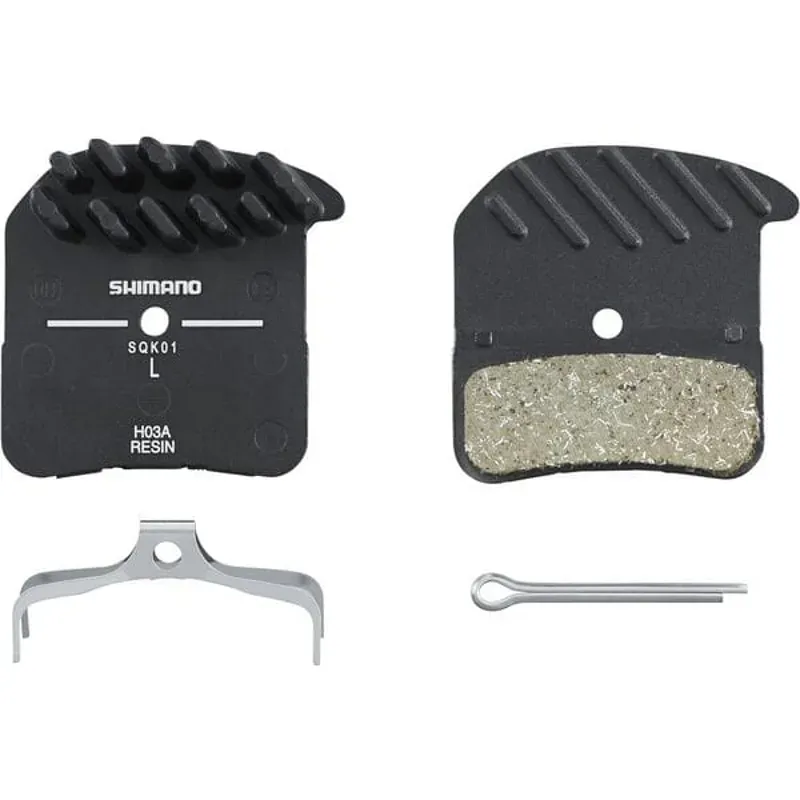 Shimano BRBX H03A Resin Brake Pad And Spring Alloy Back W Fin Black pair