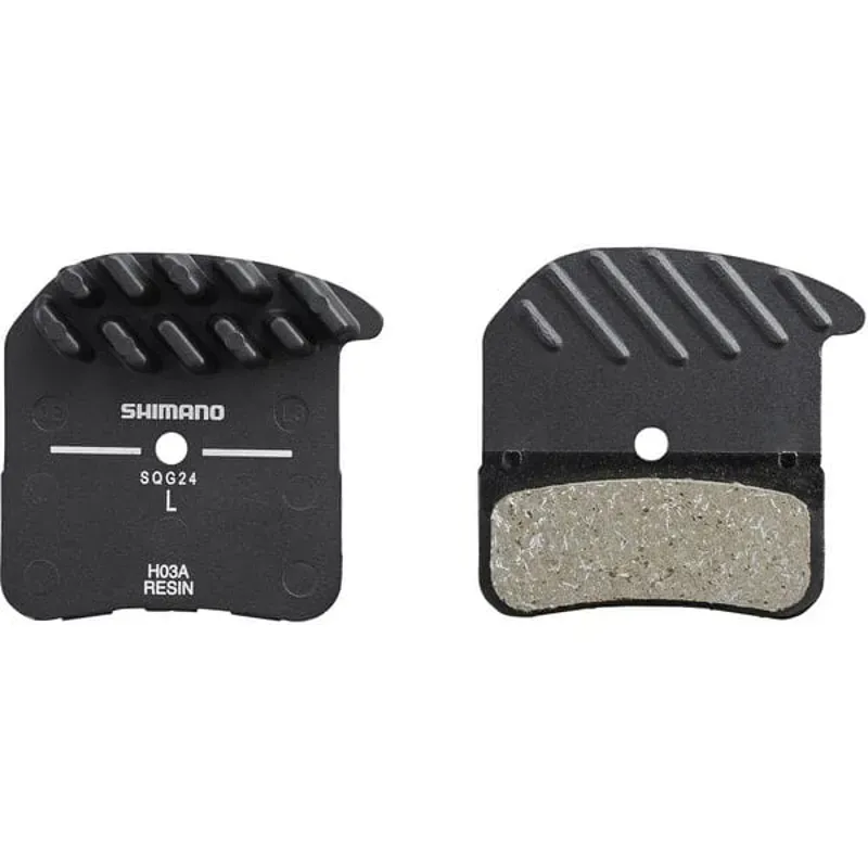 Shimano BRBX H03A Resin Brake Pad And Spring Alloy Back W Fin Black pair-1