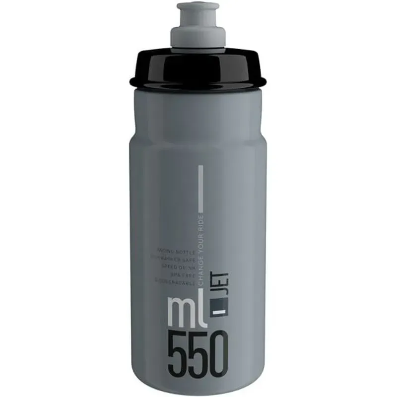 Elite Cycling Bottle 550ml - Jet Grey Black