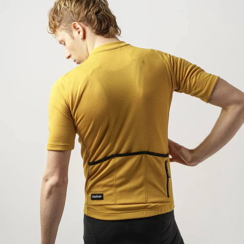 GripGrab Gravelin Merinotech Short Sleeved Jersey - Mustard Yellow-2