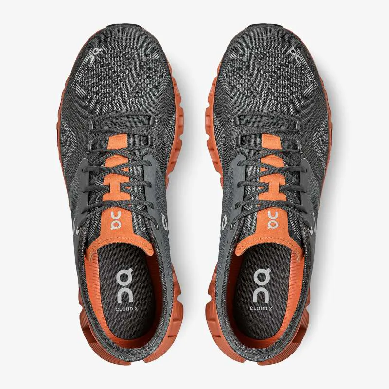 On Cloud X Road Running Shoe - Rust Rock-1