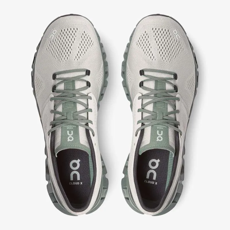 On Cloud X Road Running Shoe - Glacier Olive-2