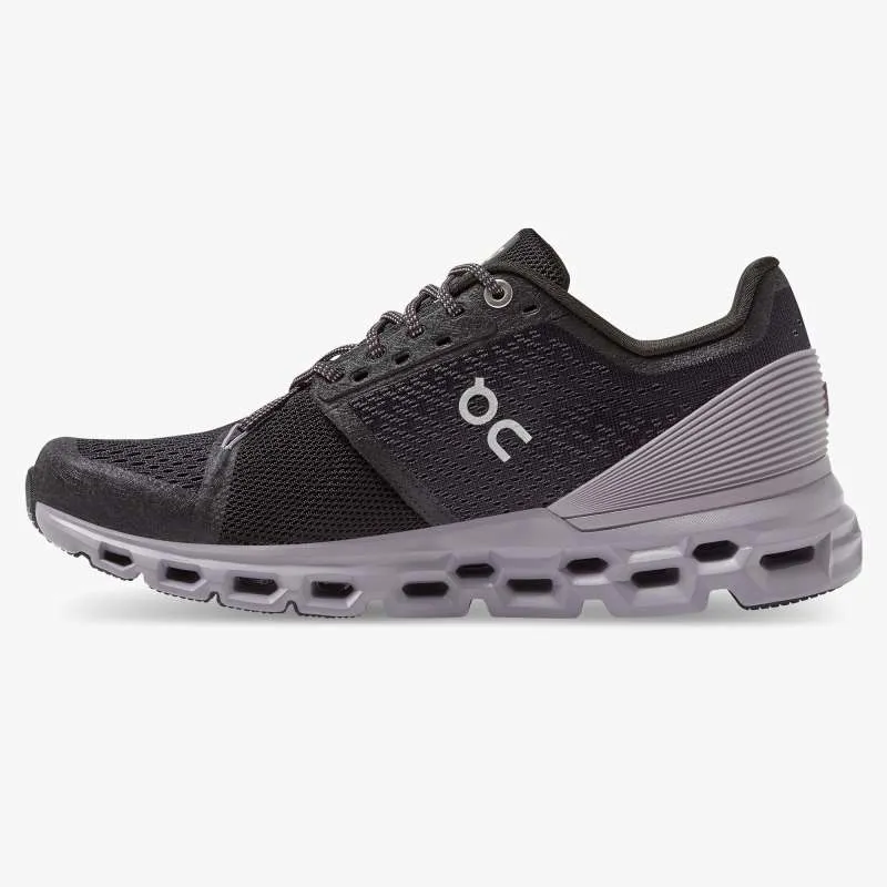 On Cloudstratus Womens Road Running Shoes Black Run and Ride