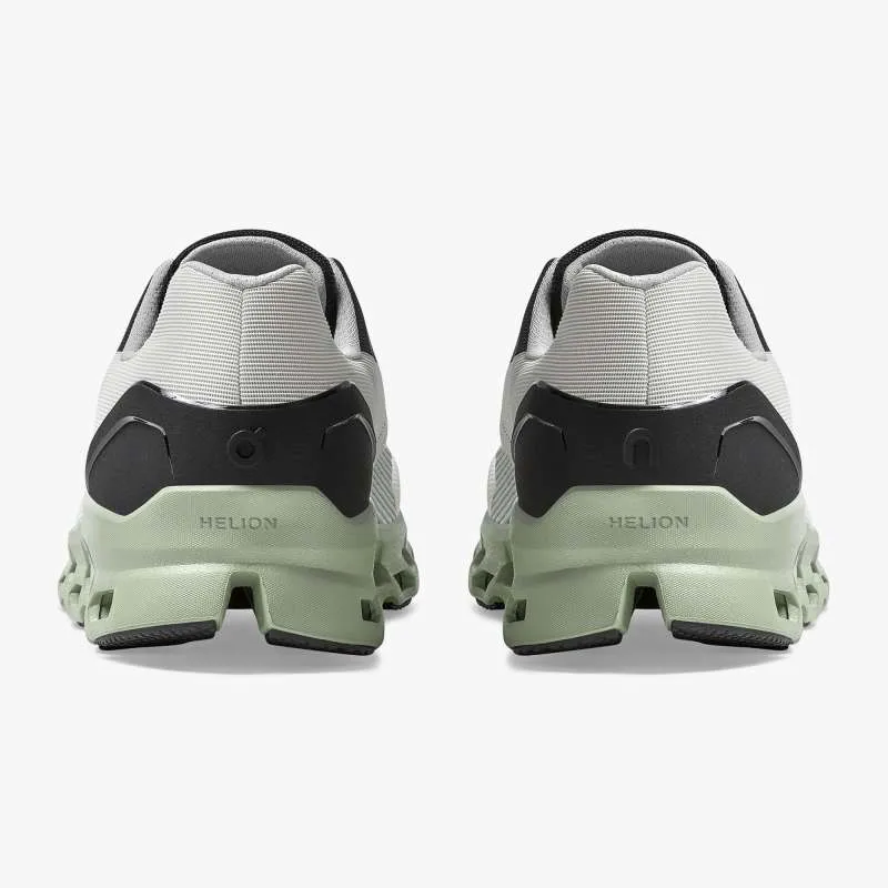 On Cloudstratus V2 Road Running Shoes - White Green Black-4