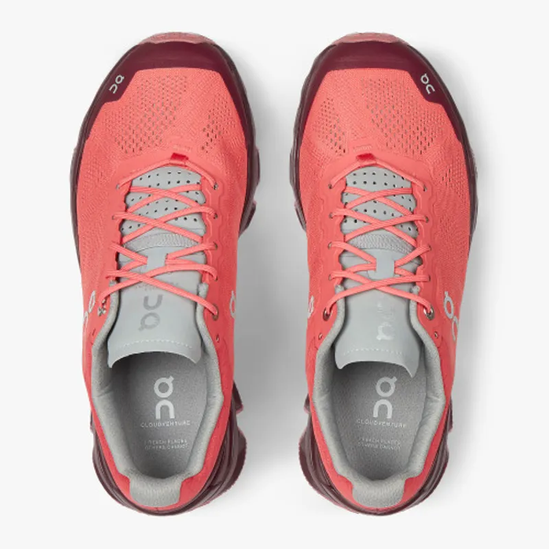 On Cloudventure Womens Trail Running Shoes - Coral Mulberry-2