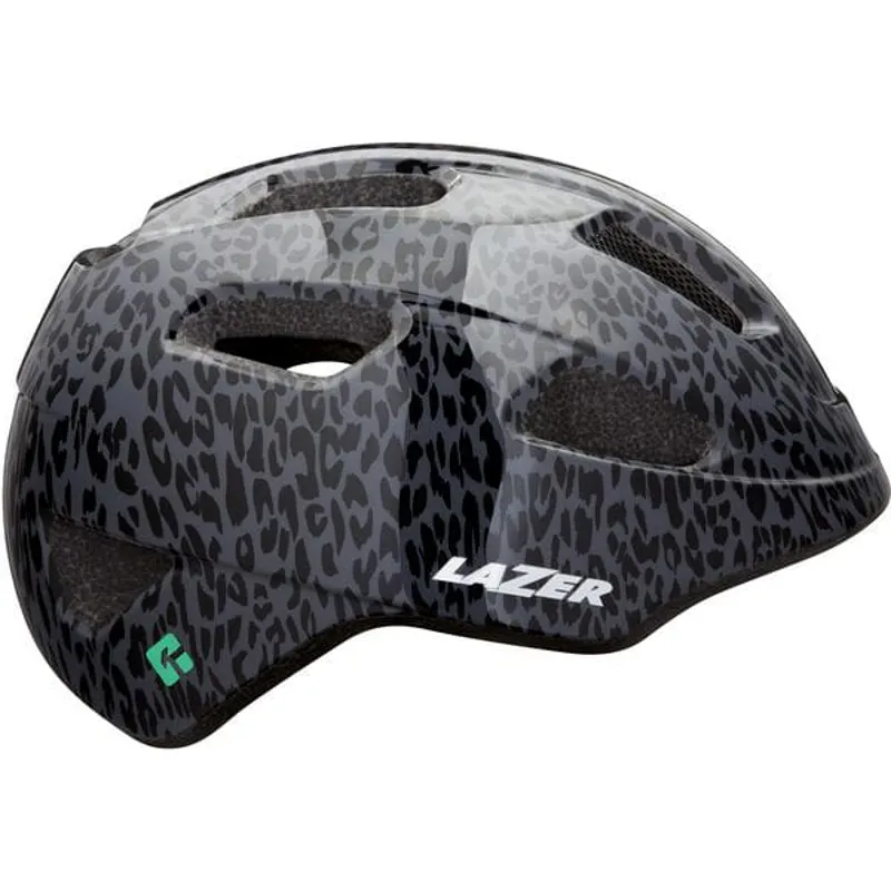 Lazer NutZ KinetiCore Kids Helmet Black Leopard Run and Ride