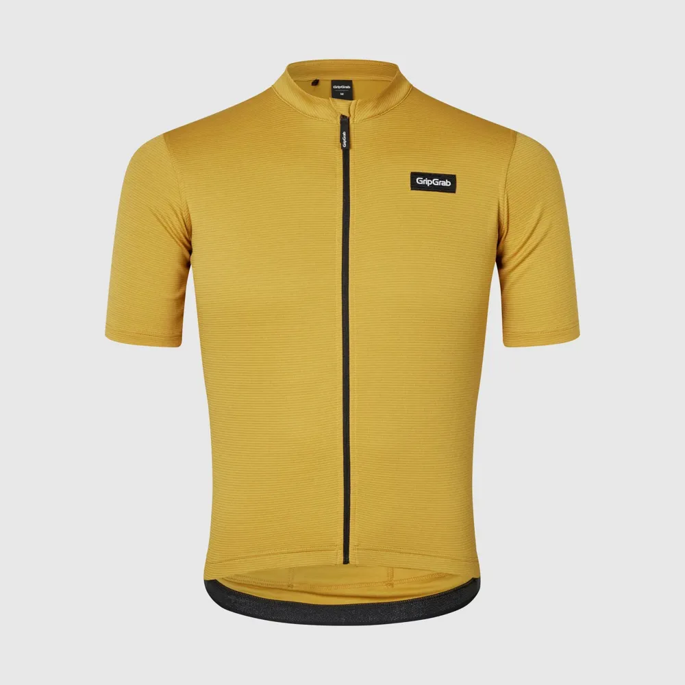 GripGrab Gravelin Merinotech Short Sleeved Jersey - Mustard Yellow Marked