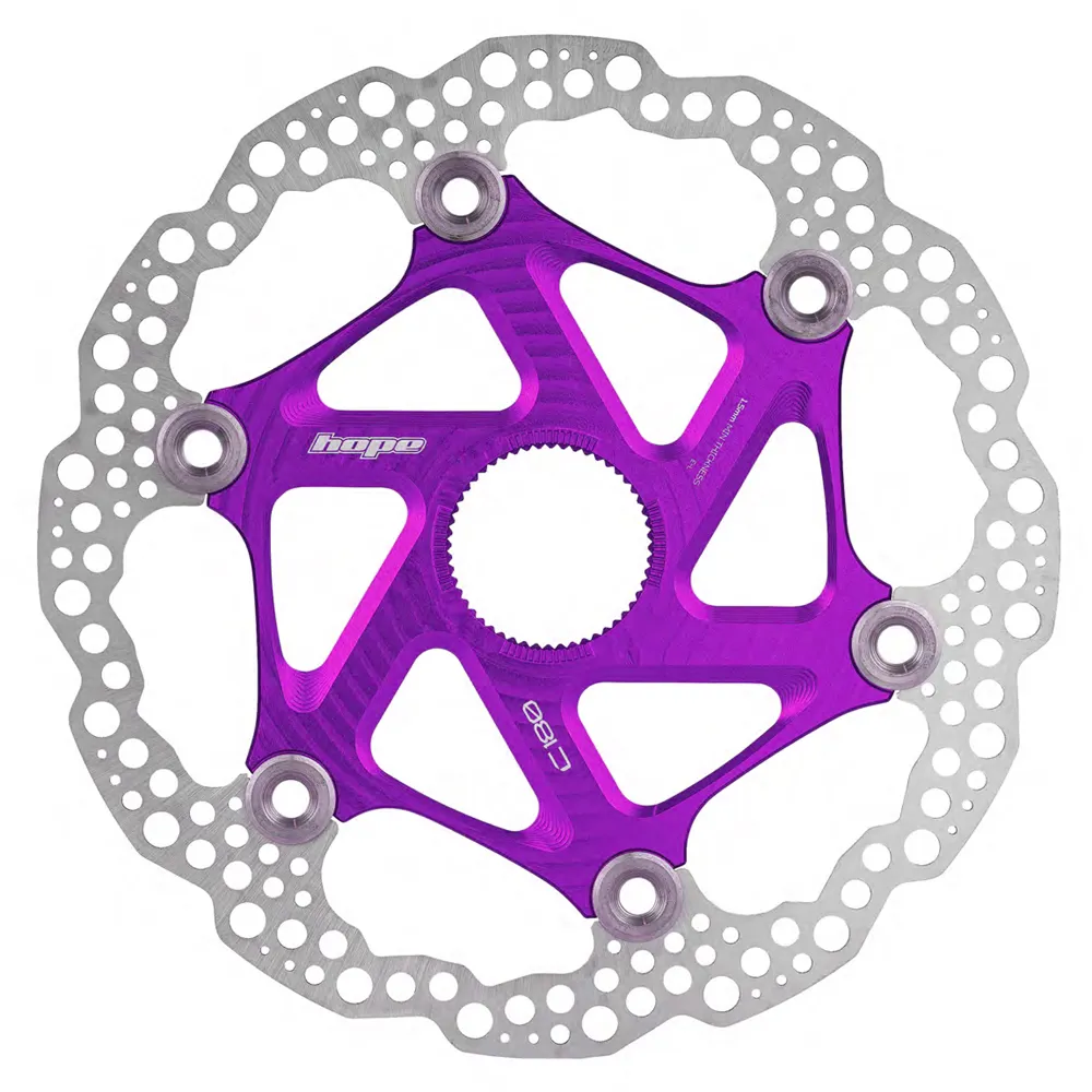 Hope MTB Centre-Lock Floating Disc Rotor - 180mm - Purple