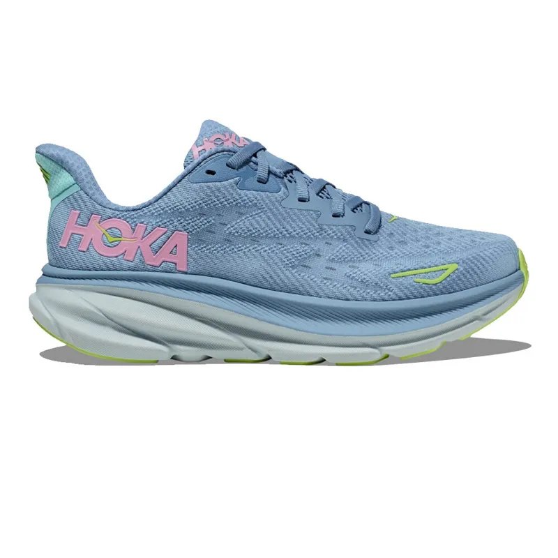 Hoka Womens Clifton 9 Wide Fit Road Running Shoes - Dusk Pink 