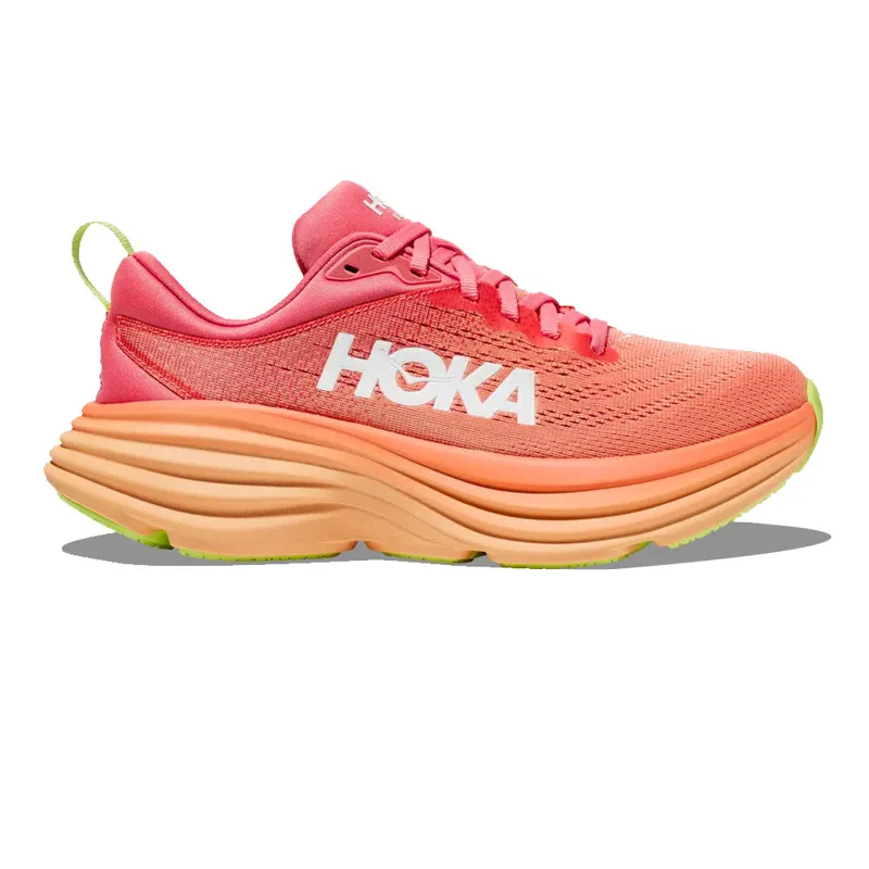 Hoka Bondi 8 Womens Road Running Shoe - Coral Papaya