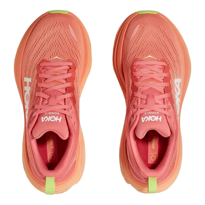 Hoka Bondi 8 Womens Road Running Shoe - Coral Papaya-2