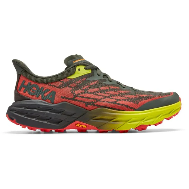  Hoka Speedgoat 5 Wide Fit Trail Running Shoes - Thyme Fiesta
