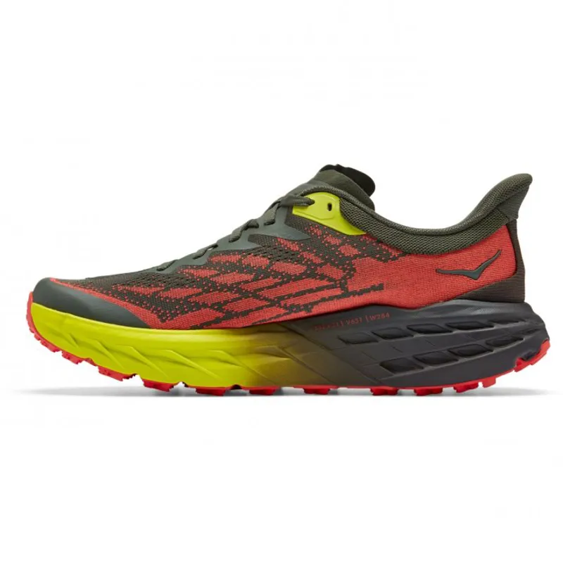  Hoka Speedgoat 5 Wide Fit Trail Running Shoes - Thyme Fiesta-3