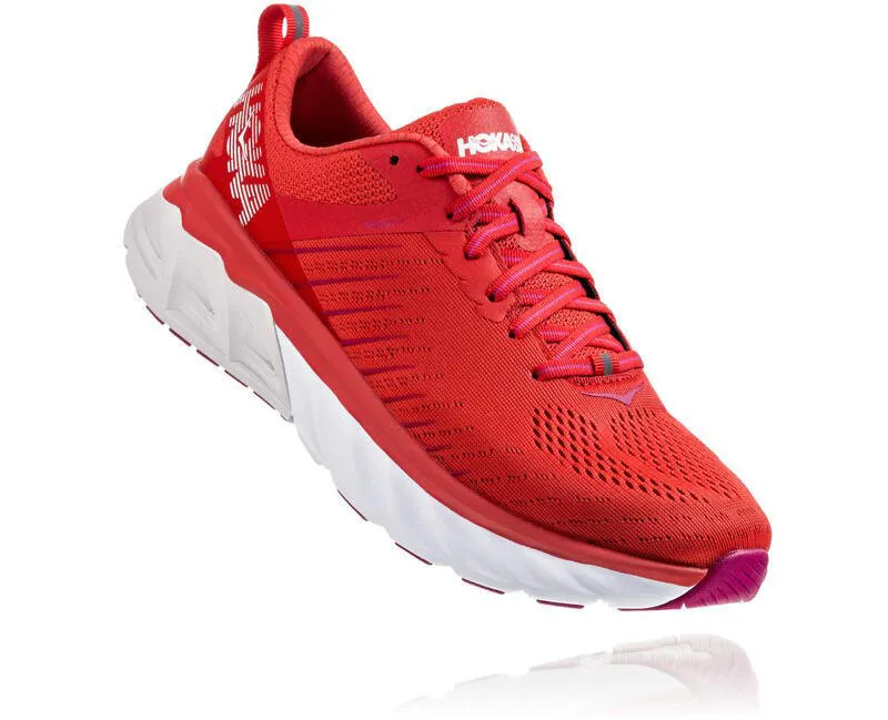 Hoka Arahi 3 Womens Support Road Running Shoe Poppy Red-3