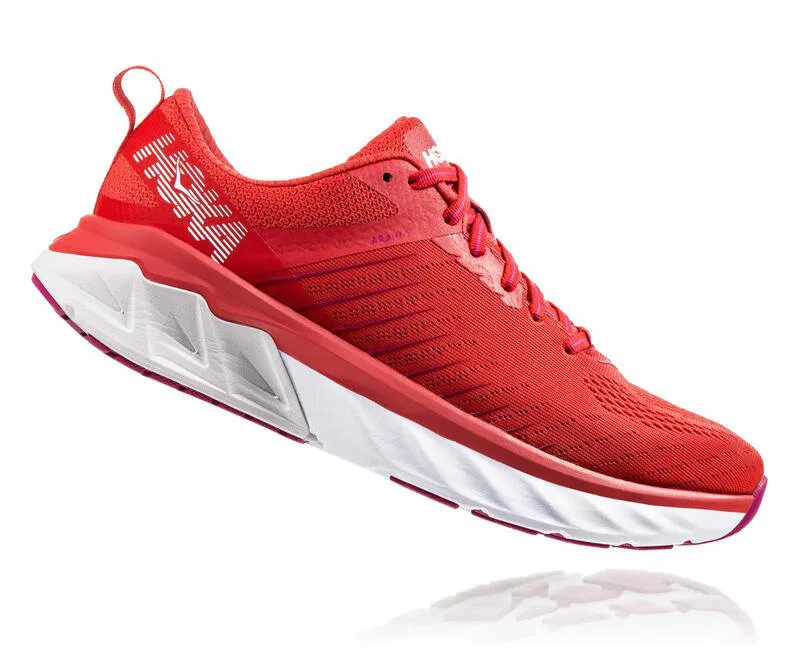 Hoka Arahi 3 Womens Support Road Running Shoe Poppy Red