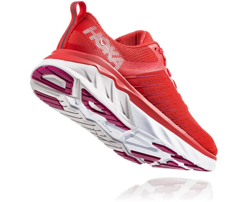 Hoka Arahi 3 Womens Support Road Running Shoe Poppy Red-2