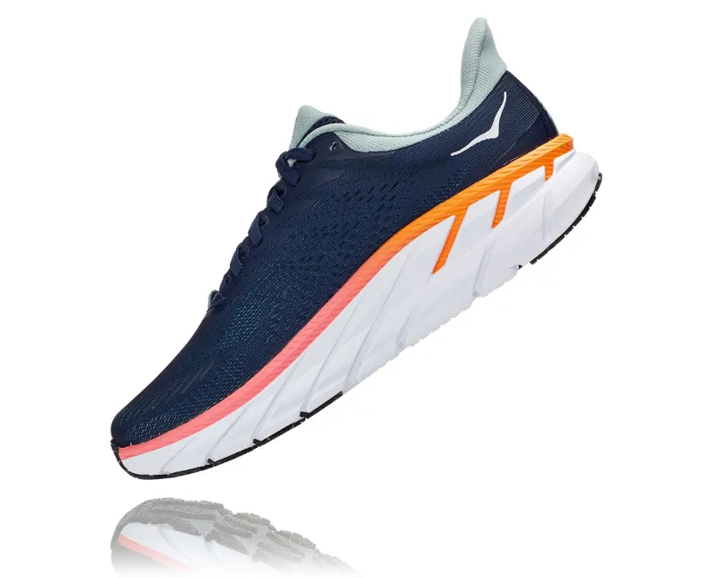 Hoka Clifton 7 Road Running Shoe Womens Black Iris And Blue Haze-2