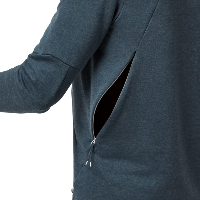 on running navy hoodie