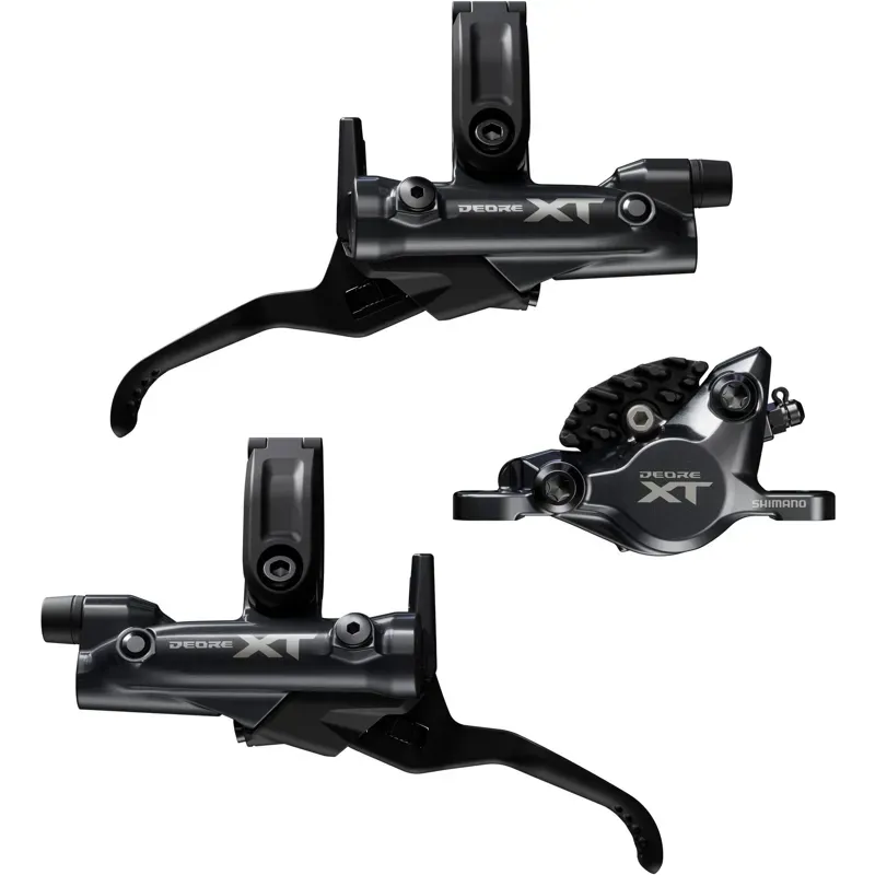 Shimano Deore XT M8200 2pot Brake Kit Post Mount Front And Rear Black