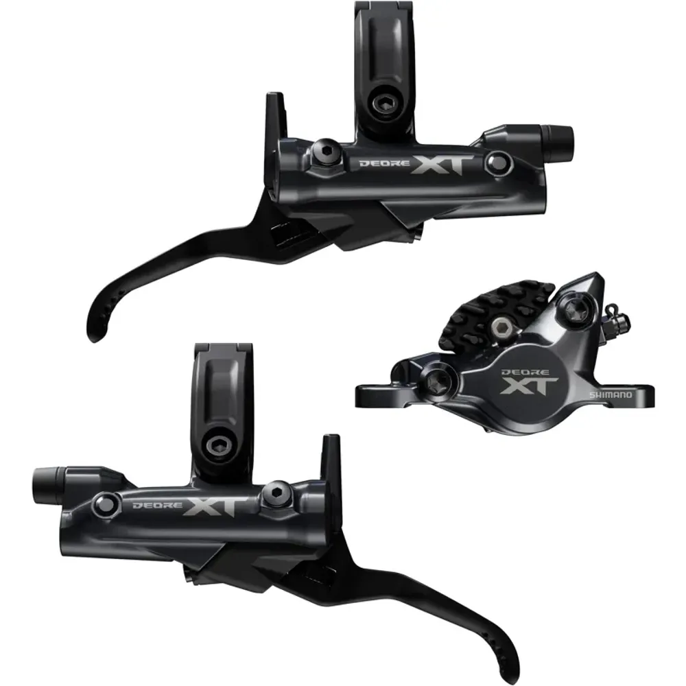 Shimano Deore XT M8200 2pot Brake Kit Post Mount Front And Rear Black