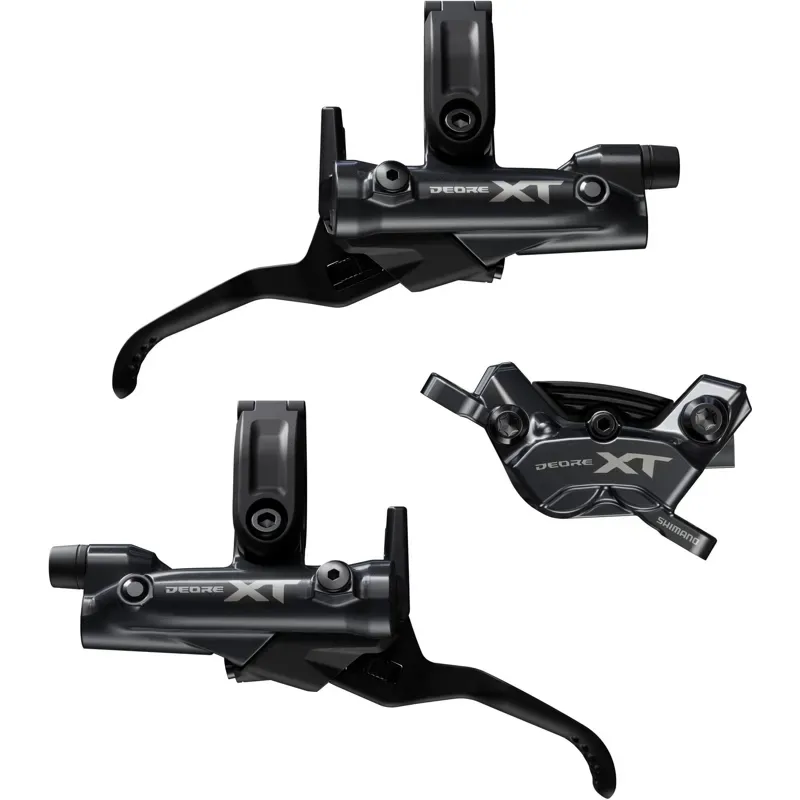 Shimano XT M8220 4pot Disc Brake Kit Post Mount Front And Rear Black