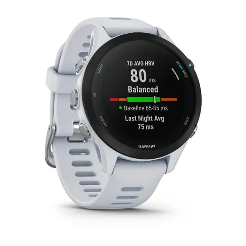 Garmin Forerunner 255S Music GPS Smartwatch - Whitestone-1
