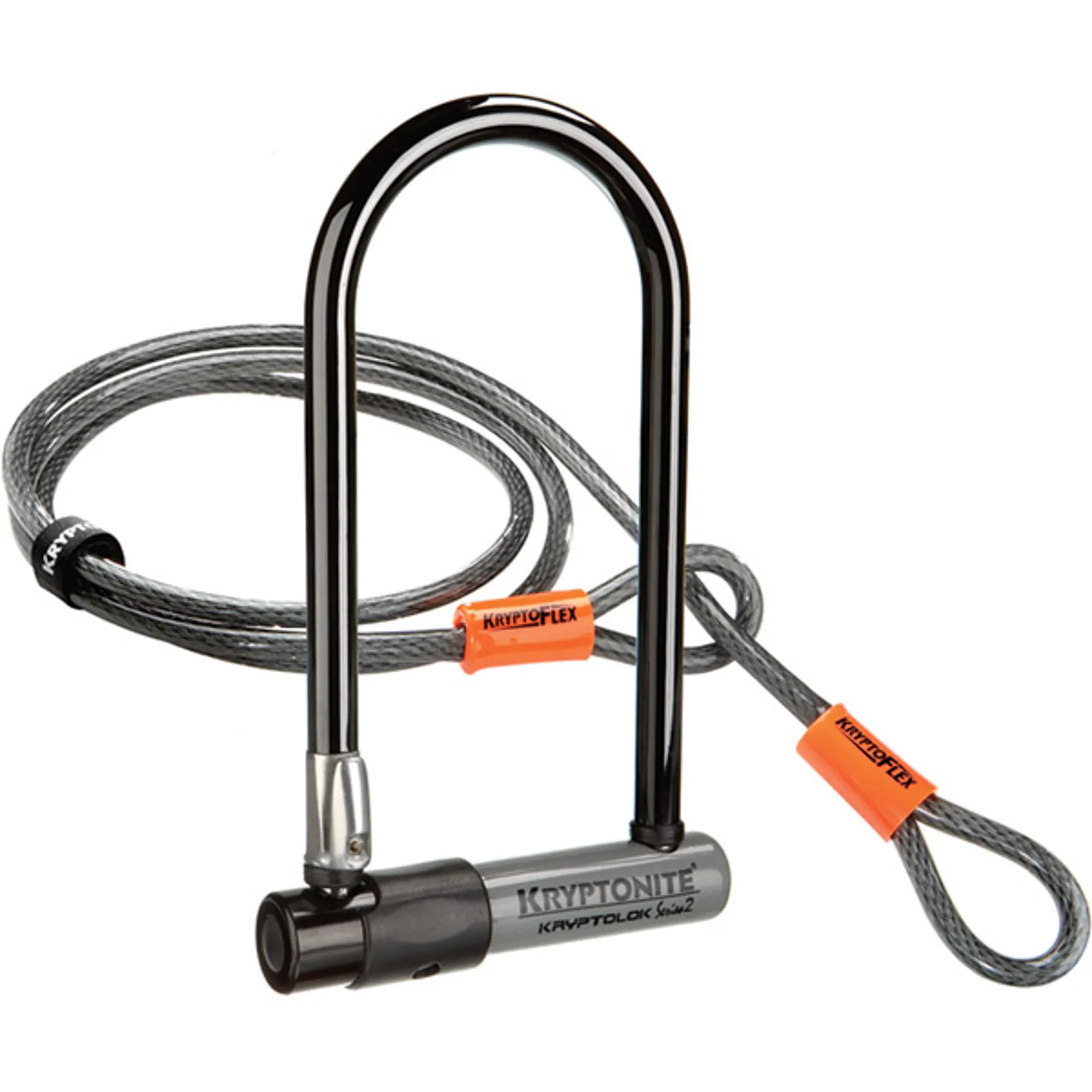 Kryptonite KryptoLok Series Std U-Lock With 4ft KryptoFlex Cabl