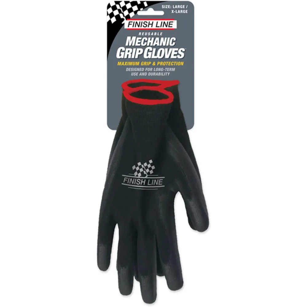 Finish Line Mechanic Grip L-XL Gloves - Black