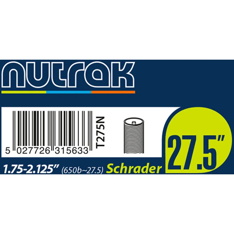 Nutrak 27.5 or 650B x 1.75 - 2.125 Schrader Inner Tube