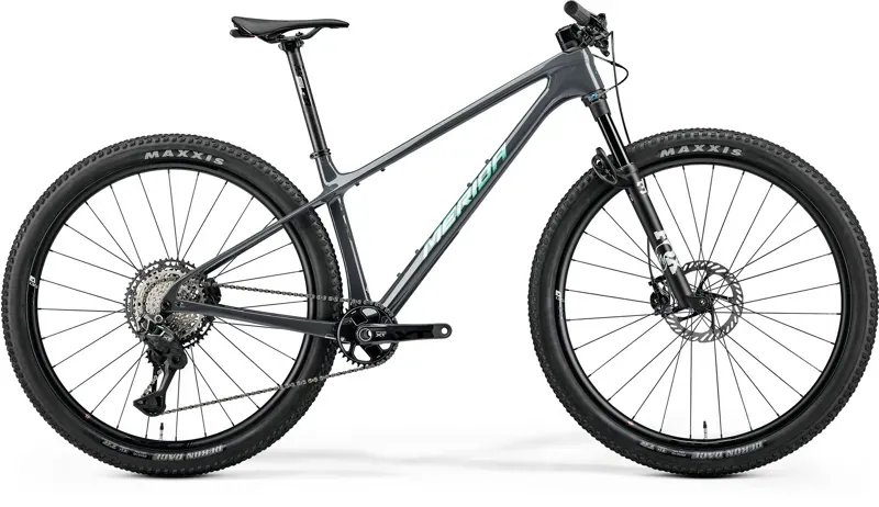 2026 Merida Big Nine XT Carbon Hardtail Mountain Bike - Dark Grey Flash Teal