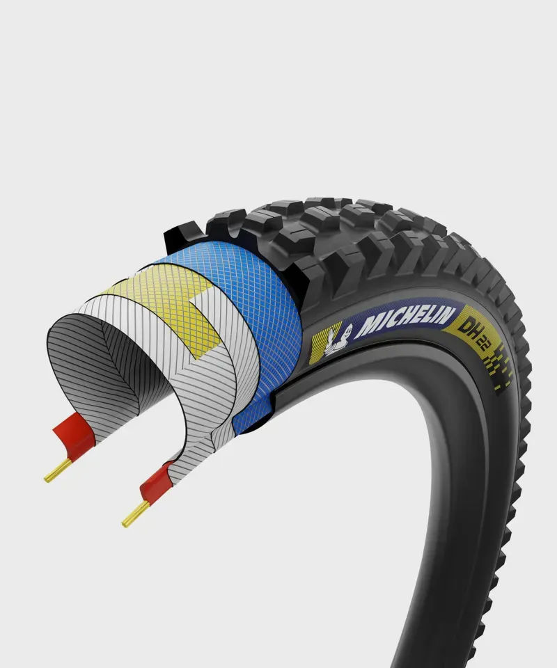 Michelin DH22 Racing Line Tyre - Blue Yellow-1