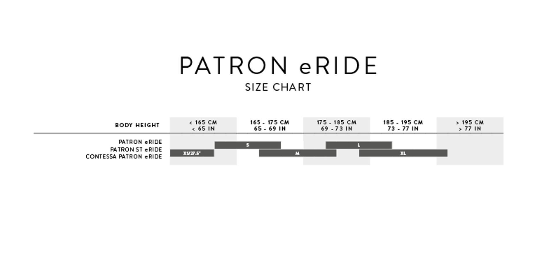 Scott patron Size Chart