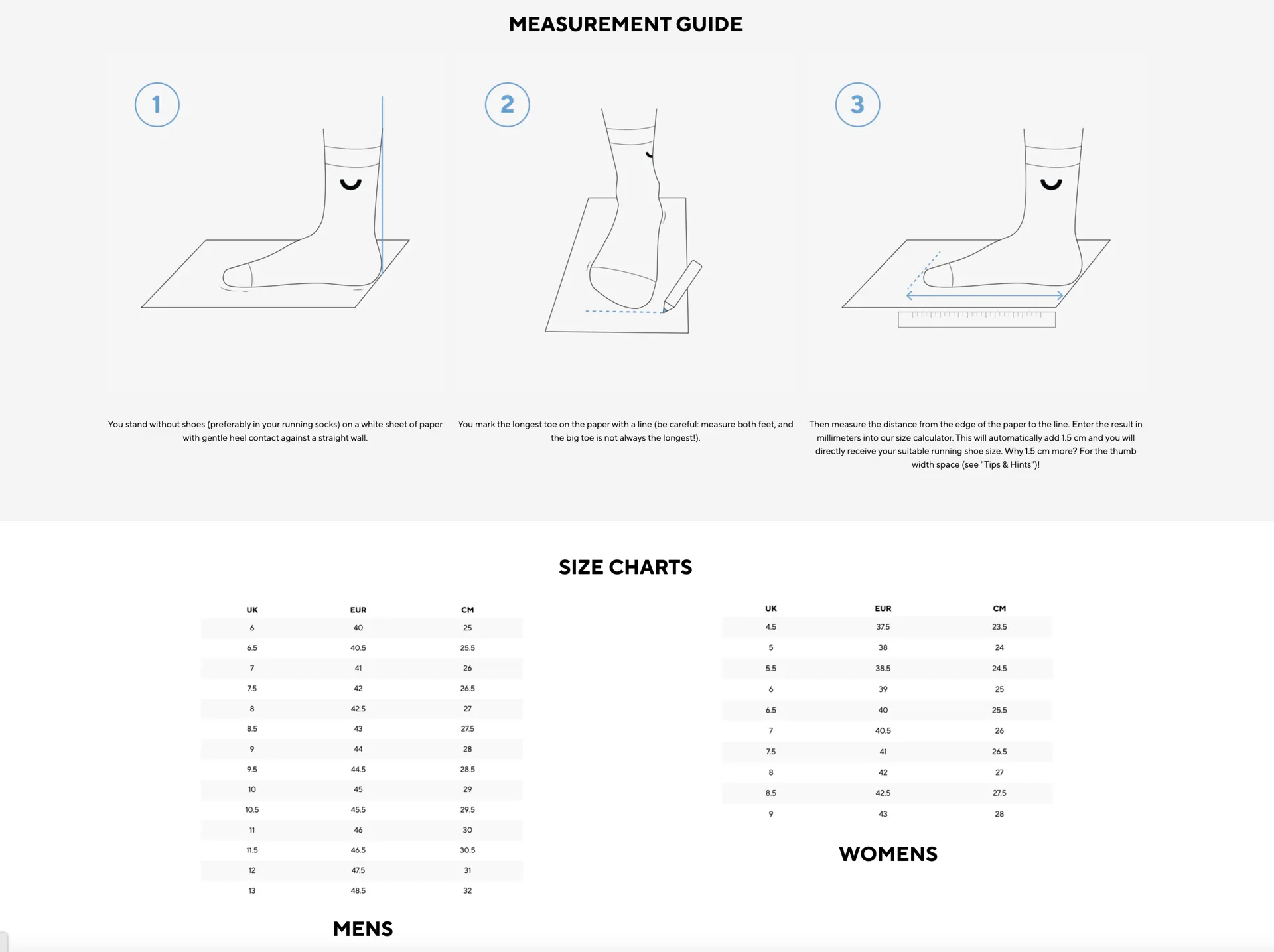 True Motion Size Guide