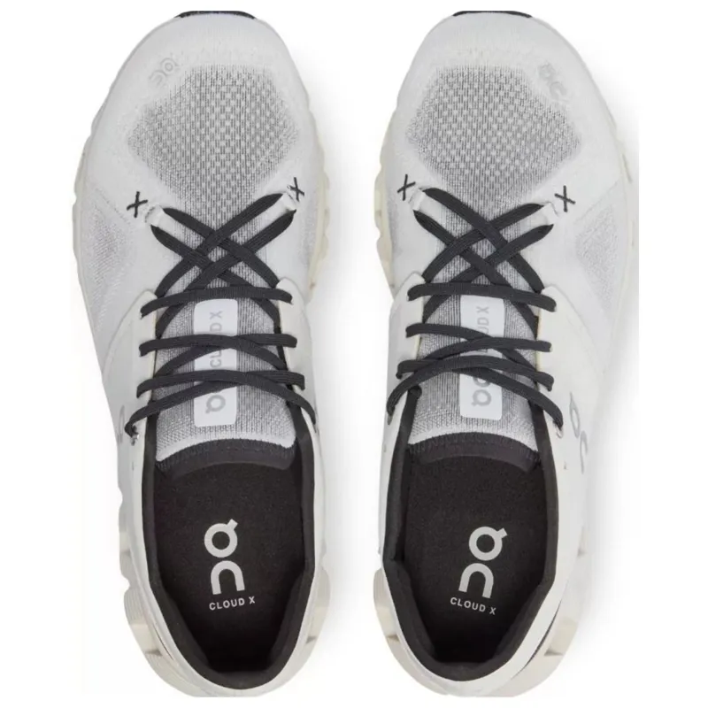 On Cloud X 3 Road Running Shoes Ivory Black Run and Ride