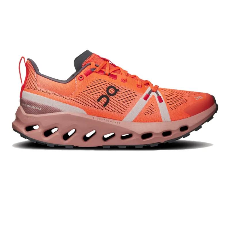 On Cloudsurfer Trail Womens Running Shoes - Flame Dustrose