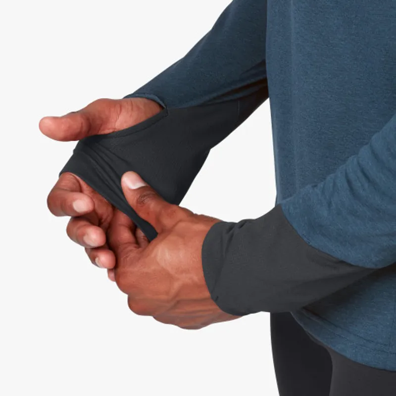 On Running Mens Weather Shirt Long Sleeved - Navy-5