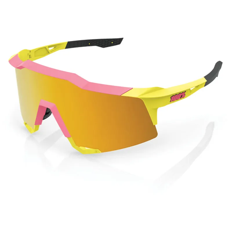 100 Percent Speedcraft Sunglasses Matt Washed Out Neon Yellow