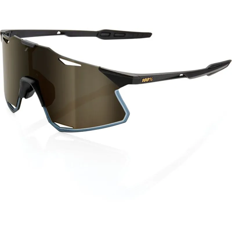 100% Hypercraft Soft Gold Lens Sunglasses - Black