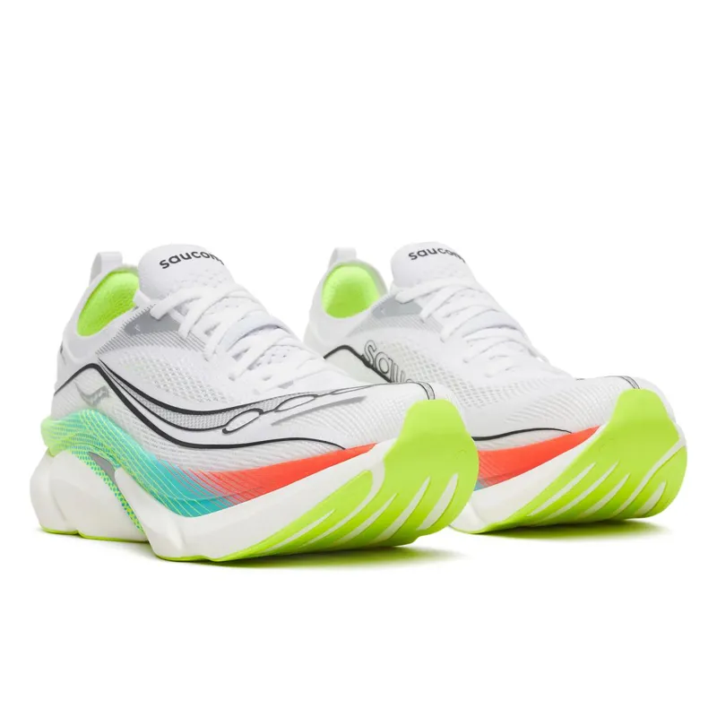 Saucony Endorphin Elite 3 Carbon Plated Road Running Shoes - White Multi-1