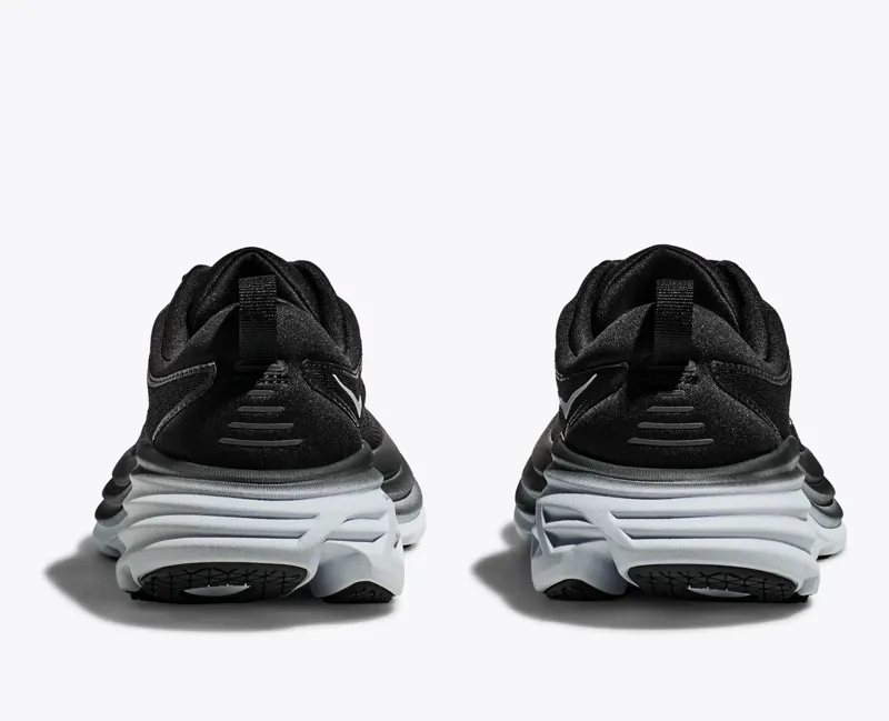 Hoka Bondi 8 Wide Fit Road Running Shoe - Black White - Size 8.5-2