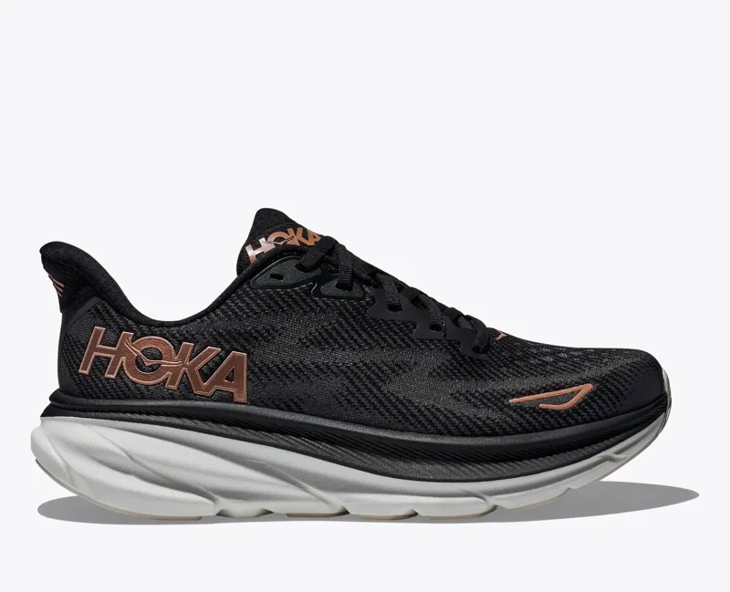  Hoka Womens Bondi 9 Road Running Shoes - Black Rose Gold