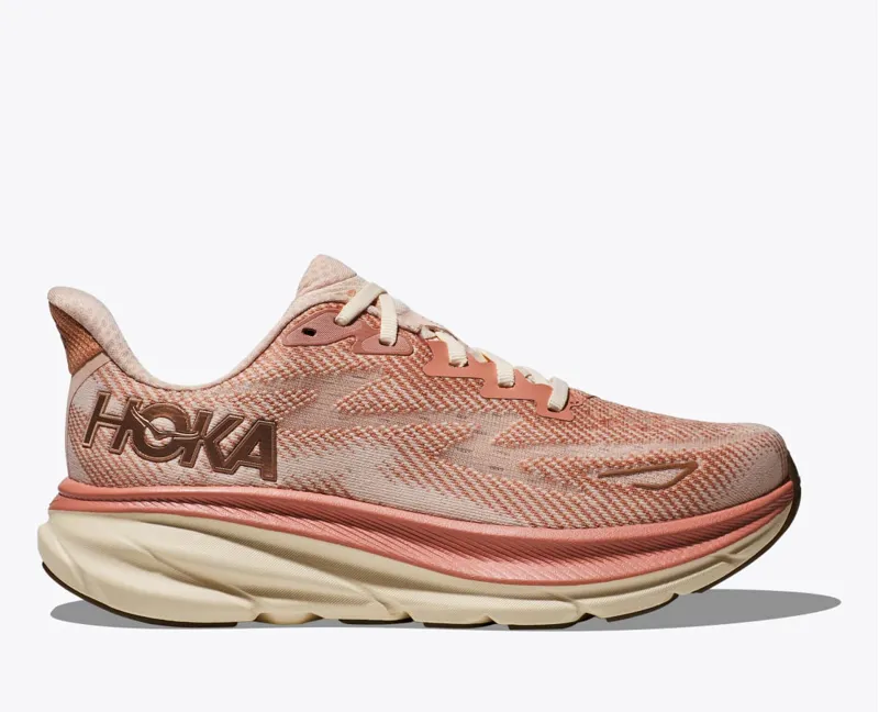 Hoka Womens Clifton 9 Road Running Shoes - Sandstone Cream
