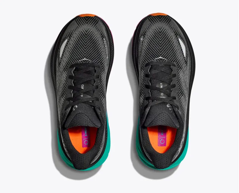Hoka Clifton 9 GORE-TEX Road Running Shoes - Black Electric Aqua-1